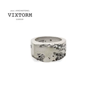 Anh VIXTORM gốc S925 rock II tay chạm khắc nhẫn nam Gió trung tính dày tặng người tặng bạc sterling - Nhẫn nhẫn cặp vàng 18k