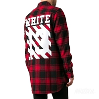 Xu hướng xem OFF-WHITE C O VIRGIL ABLOH OW áo len kẻ sọc màu đỏ len áo sơ mi caro nam