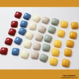 Ретро полу шаровые квадратные квадратные серьги с твердым цветом кольцо вино красная куркума японская ручная ручная работы аксессуары ручной работы ручной работы