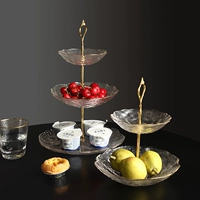 Европейский стиль творческий мульти -слойный фруктовый диск домашняя гостиная журнальный столик с двойным стеклянным хрустальным закусками десерт.
