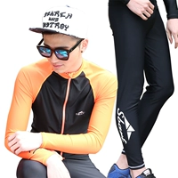 745 мужской апельсиновый топ +806 брюки черная белая этикетка