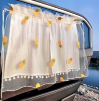 Двойная занавеска с сеткой с ананасовой вышивкой (две пары)