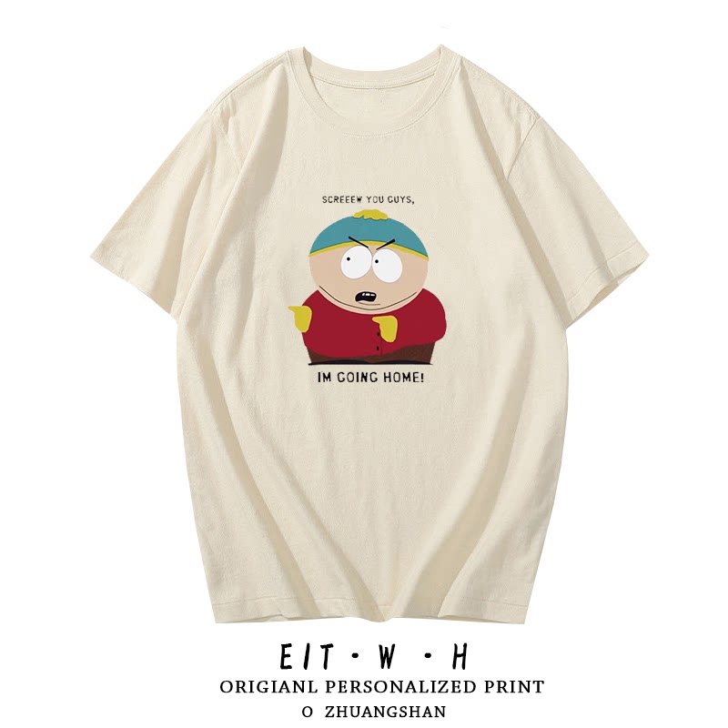 Футболка South Park с надписью Южный Парк, Kenny в коротком рукаве, одежда вокруг Kenny, полурукавная футболка