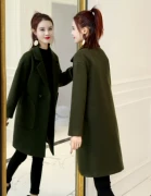 Áo khoác nữ Hepburn dài phần phiên bản Hàn Quốc 2018 mùa đông mới dày ấm áp áo len lớn màu đỏ - Áo Hàn Quốc