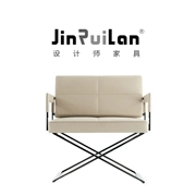 JinRuiLan thiết kế nội thất da dễ dàng ghế da đơn giản ghế kim loại giải trí ghế