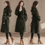 Chống giải phóng mặt bằng áo khoác nữ phần dài Hàn Quốc phiên bản 2018 mới mùa thu và mùa đông dày lỏng lỏng lẻo đầu gối áo len áo dạ nữ