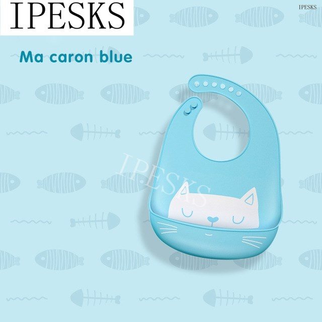 Blue&CatSiliconebibsBabyNewbornBoybibGirlSalivaTowelInfant
