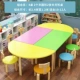 Lớp đào tạo bàn ghế mẫu giáo kết hợp bàn học lớp dạy kèm học sinh tiểu học và trung học bàn ghế nghệ thuật sơn gỗ nguyên khối bàn hoc sinh