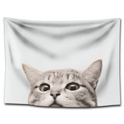 Nhung Bắc Âu tấm thảm dễ thương mèo trang trí tranh thăm dò mèo mèo chăn giường treo vải trang trí tường khăn trải bàn - Tapestry