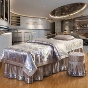 Champagne rắn thẩm mỹ viện màu massage toàn thân gia đình bedspread bedspread bốn gia đình bốn đơn giản in ấn kỹ thuật số châu Âu - Trang bị tấm