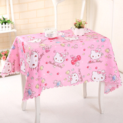 Phim hoạt hình trẻ em bàn vải bảng vải dễ thương màu hồng Hello Kitty mẫu giáo vải khăn trải bàn không thấm nước bàn cà phê vải