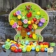 Trẻ em giáo dục đầu đồ chơi thời thơ ấu chuỗi vườn trái cây động vật hạt 1-3 tuổi gỗ trò chơi dây khối xây dựng bé mặc