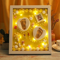 Желтый -Боттом+Золотой Лак+Цифровая наклейка+теплая лампа