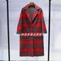 [giải phóng mặt bằng nhà máy] 95233 Hàn Quốc đặt hàng lưới đỏ túi lớn hai mặt khâu tay áo len lông cừu nữ - Accentuated eo áo áo khoác da nữ xịn hàn quốc