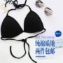 Beach bikini tam giác cup bra cô gái ren đồ lót cotton mỏng tập hợp màu rắn không vòng thép full cup quần lót siêu nhỏ và mỏng