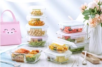 Mì ăn liền màu salad trái cây bát thủy tinh có nắp nhà có lò nướng kín nhà bếp ký túc xá phổ - Đồ bảo quản hộp nhựa đựng đồ ăn