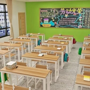 Bàn cô gái mẫu giáo bàn họp bàn đào tạo đơn và ghế tổ chức giáo dục học sinh viết đôi đồ nội thất - Nội thất giảng dạy tại trường