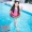 Vòng bơi màu đỏ lưới sequin cầu vồng gradient bơi vòng 2-14 tuổi trẻ em người lớn vòng nước mờ - Cao su nổi phao bơi tròn cho bé