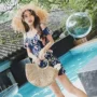 Áo dài châu Âu 2019 phiên bản Hàn Quốc mới của bộ đồ bơi hoa nữ ngọt ngào ngực nhỏ tụ tập áo tắm mỏng một mảnh theo phong cách áo tắm - Bộ đồ bơi One Piece đồ bơi liền thân bé gái