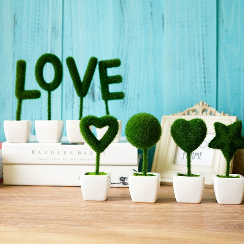Life Love Pastoral Simulation Green Plant Популярный Bonsai Fresh Office Desktop Powd Plant Swing Jewelry Jewelry