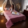 Rắn màu pha lê nhung trải giường dày quilted Hàn Quốc khăn trải giường mùa thu và mùa đông ấm áp quilt quilt chăn quilt pad - Trải giường ga trải giường 1m2