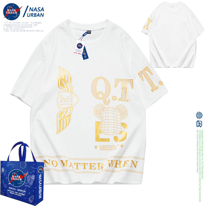 NASA URBAN2022年联名款夏季新款宽松休闲短袖男女同款夏季T恤