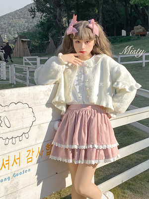 taobao agent Demi-season sweater, jacket, cute cardigan, puff sleeves, Lolita style