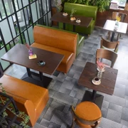 Retro Western nhà hàng thẻ ghế sofa gỗ rắn ăn đồ nội thất khách sạn cửa hàng trà lạnh cửa hàng cafe bàn ghế kết hợp - FnB Furniture