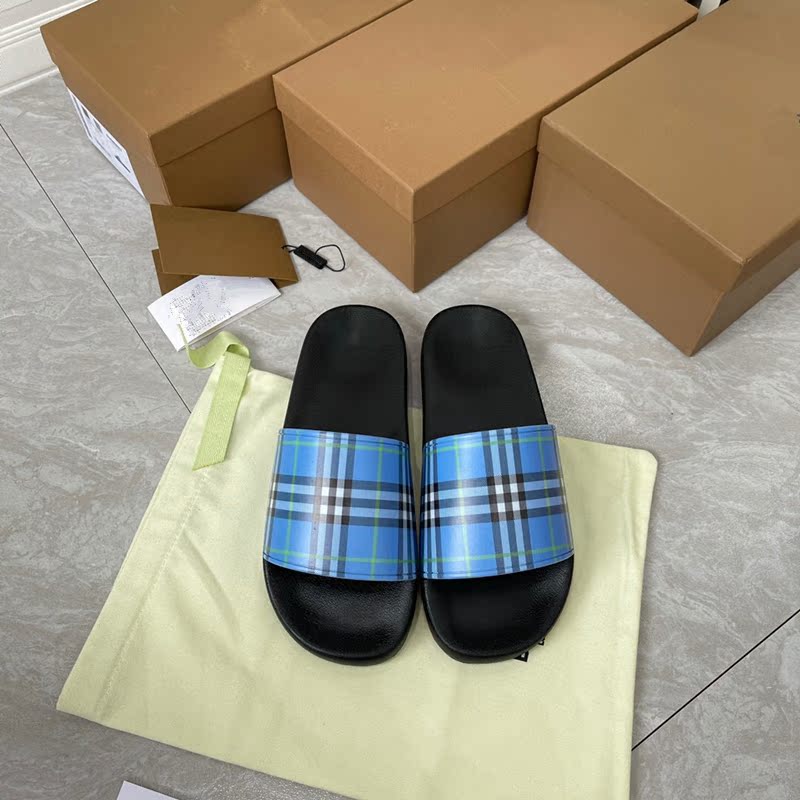 BlueEuropean station Home B letter LOVE Men's and women's money slipper 2021 summer Retro Check pattern leisure time Flip flop Sandals female