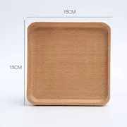 Bánh pizza phong cách Nhật Bản đĩa gỗ tấm cốc hình chữ nhật khay tái sử dụng khay trà bánh mì tấm bảo vệ môi trường tấm gỗ - Tấm
