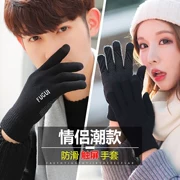 Cặp đôi găng tay nam mùa đông phiên bản Hàn Quốc của đôi tất tay ấm đệm đi xe đạp không thấm nước chống gió lạnh chơi điện thoại di động - Găng tay