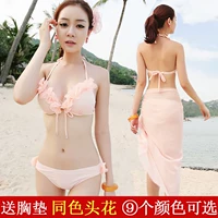 Bộ bikini đi biển ba điểm chia áo tắm phù hợp với phụ nữ ngực nhỏ tụ tập áo tắm gợi cảm mùa hè - Bikinis bộ quần áo bơi dài tay nữ