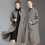 Mùa thu đông 2019 áo khoác cashmere hai mặt mới dành cho nữ Áo len cao cấp nguyên chất trong thời trang len dài dành cho nữ - Áo len lót đôi