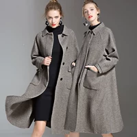 Mùa thu đông 2019 áo khoác cashmere hai mặt mới dành cho nữ Áo len cao cấp nguyên chất trong thời trang len dài dành cho nữ - Áo len lót đôi áo khoác nhẹ nữ