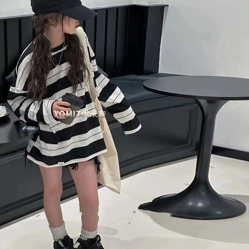 Приятный телу весенний летний детский лонгслив, детская одежда, в западном стиле