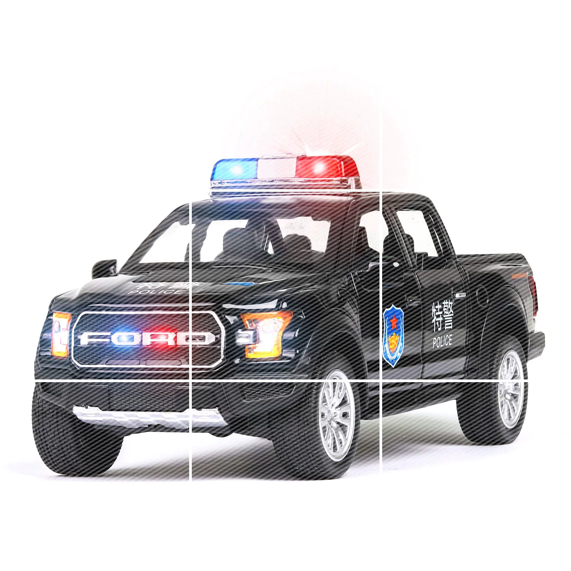 (Đóng hộp) Mô phỏng 1:32 Ford Pickup F150 Mô hình xe cảnh sát bằng hợp kim với âm thanh và ánh sáng trang trí cửa ô tô - Khác