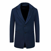 Áo khoác len nam mùa thu và mùa đông R627.Lee 61% len hai khóa trong phần dài của áo khoác chống gió ấm áp thông thường áo khoác da lộn nam
