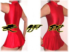 одежда для балета 红色无袖芭蕾舞服 高领连体紧身衣 体操健美操服