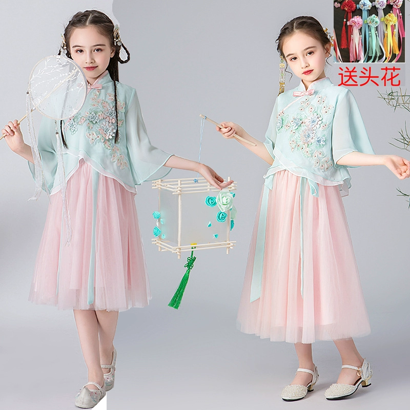 Girls Fairy Fantasy Hanfu Hosting Children Catwalk Dress - Váy trẻ em