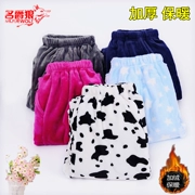 Mới flannel nam và nữ pyjama quần quần mùa thu và mùa đông dày ấm áp rộng đồ ngủ thông san hô nhung quần phục vụ nhà