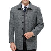 Mùa thu và mùa đông trung niên áo len nam dài áo len dày ve áo kinh doanh bình thường daddy coat