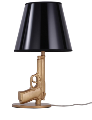 Pistol Painting GoldItaly Gun _ LoungeTablelampGun | Long gun Floor lamp AK47 Desk lamp