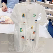 Dịch vụ mua sắm Nhật Bản 19 mùa thu quen thuộc cho bé sơ sinh tay dài có thể chia thành chân jumpsuit romper phù hợp với quần áo 60 - Áo liền quần