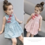Cô gái ăn mặc 2018 mùa hè mới nữ bé quần áo trẻ em trẻ em váy retro cheongsam váy cô gái công chúa váy váy múa cho bé