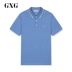 GXG Men 2019 Mùa hè Mới Thời trang Màu xanh ngắn tay Xu hướng Áo sơ mi Polo Lapel Men GY124853C - Polo t shirt golf Polo