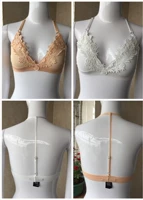 Châu âu và Hoa Kỳ không có vòng thép siêu mỏng màu ren tam giác cup đồ lót bikini trong suốt sexy áo ngực treo cổ corset đồ bơi nữ