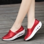 Mùa xuân, mùa hè và mùa thu giày mới của phụ nữ giày rocking thoáng khí Giày vải dày Giày đỏ Mary giày thường - Plimsolls giầy bánh mì nữ