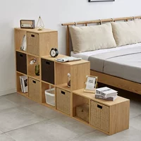 Деревянная книжная полка, книжный шкаф для спальни, система хранения из натурального дерева