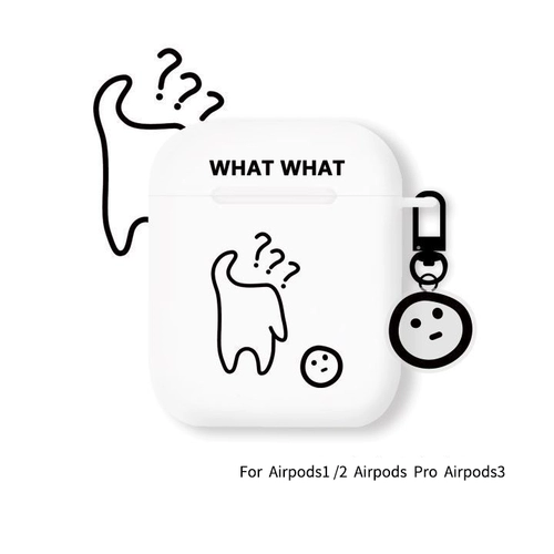 Простые и креативные новые AirPods 3 -го поколения защитная обложка Airpodspro Второе поколение подходит для Apple Hearset Case Airpods1 Generation 2 Generation Прозрачная силиконовая защитная оболочка смешная милая оболочка