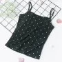 T7 cô gái da đen polka dot yếm trong vest 2018 mùa hè mặc bên trong phần ngắn dưới cùng là mỏng áo len sát nách